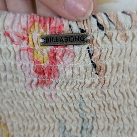 Billabong | Cream Tropical Floral Wrap Dress Size Small - Picture 7 of 9